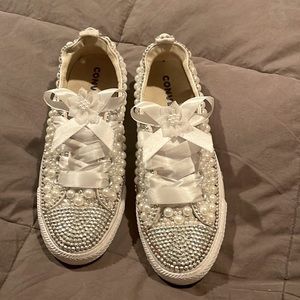 Blinged converse tennis shoes